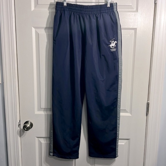 Beverly Hill Polo Club men’s pull on pants. Size XL.  Blue with gray stripe. - Picture 1 of 6